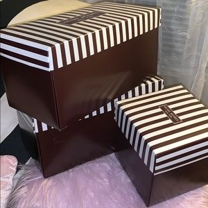Henri Bendel Boxes -2 shoe boxes, 1 square box